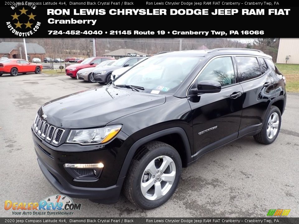 2020 Jeep Compass Latitude 4x4 Diamond Black Crystal Pearl / Black Photo #1