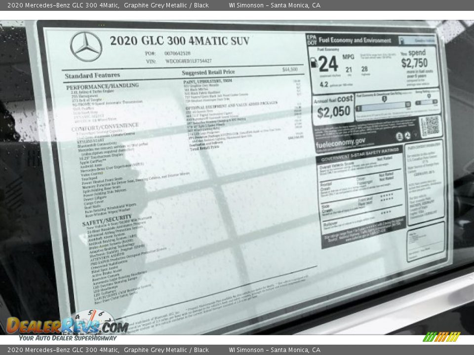 2020 Mercedes-Benz GLC 300 4Matic Graphite Grey Metallic / Black Photo #10