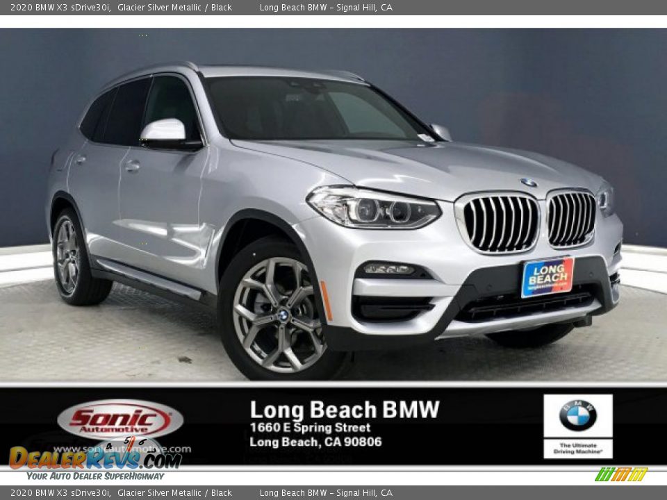 2020 BMW X3 sDrive30i Glacier Silver Metallic / Black Photo #1