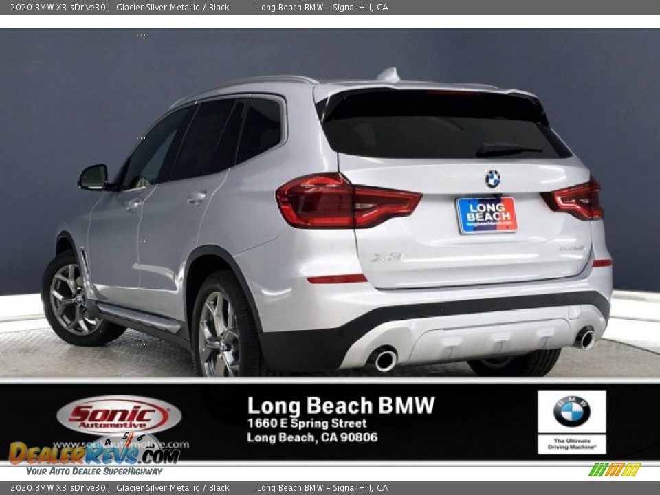 2020 BMW X3 sDrive30i Glacier Silver Metallic / Black Photo #2