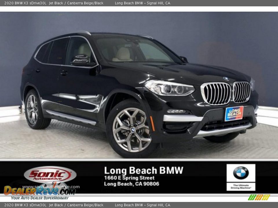 2020 BMW X3 sDrive30i Jet Black / Canberra Beige/Black Photo #1