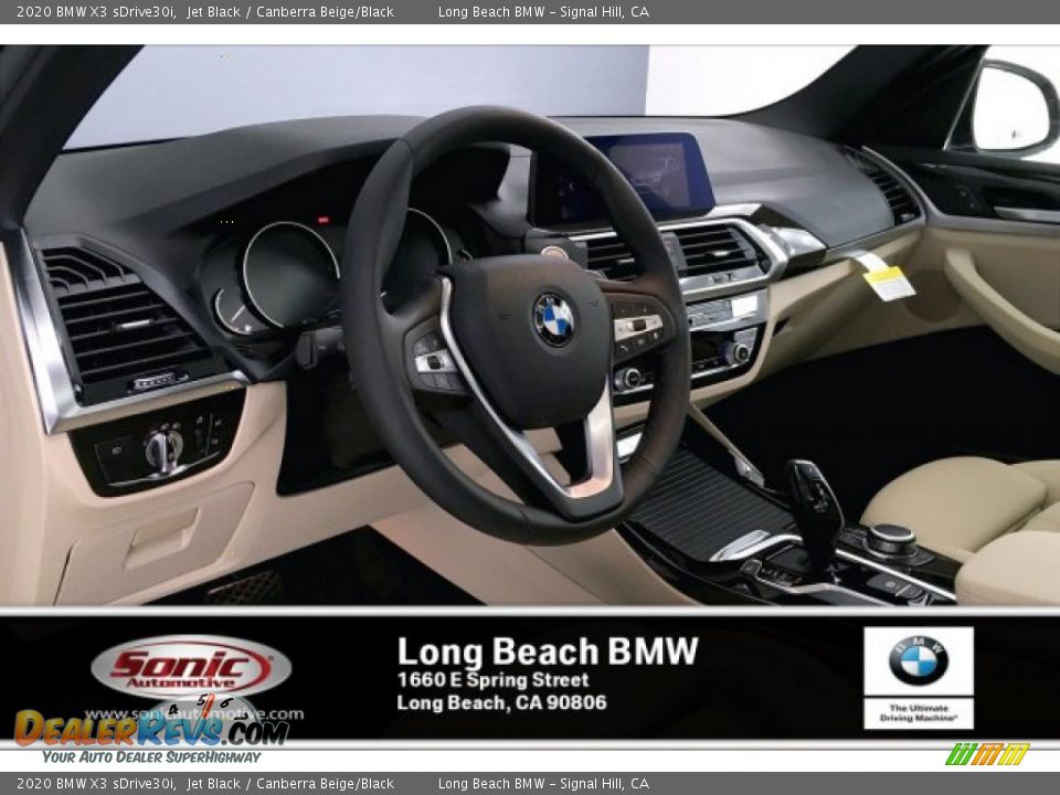 2020 BMW X3 sDrive30i Jet Black / Canberra Beige/Black Photo #4