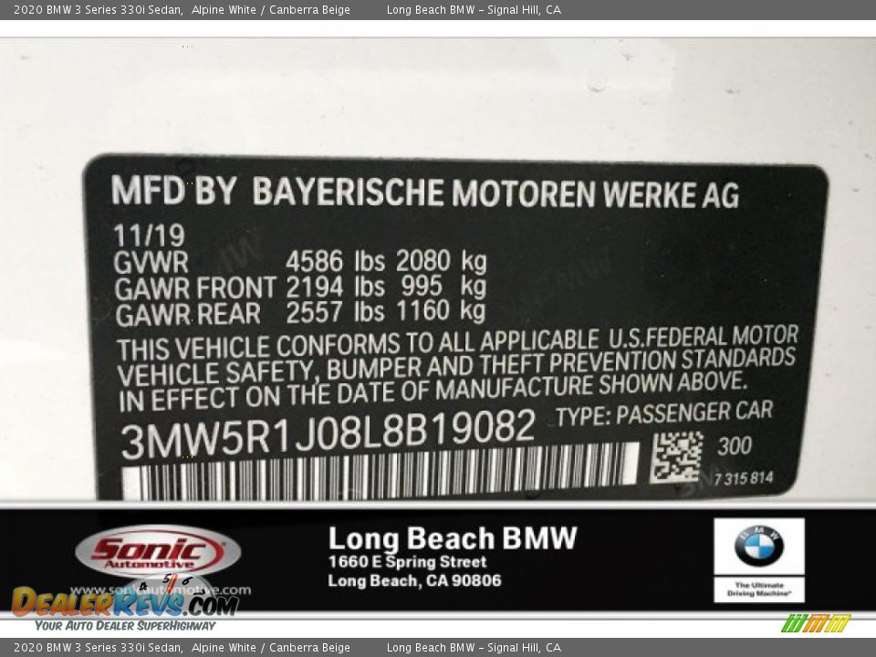 2020 BMW 3 Series 330i Sedan Alpine White / Canberra Beige Photo #11