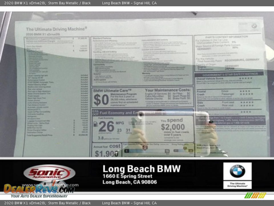 2020 BMW X1 xDrive28i Storm Bay Metallic / Black Photo #10
