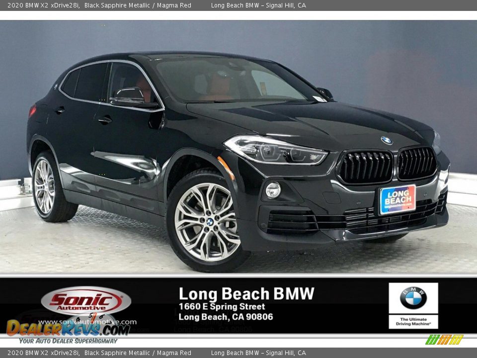 2020 BMW X2 xDrive28i Black Sapphire Metallic / Magma Red Photo #1
