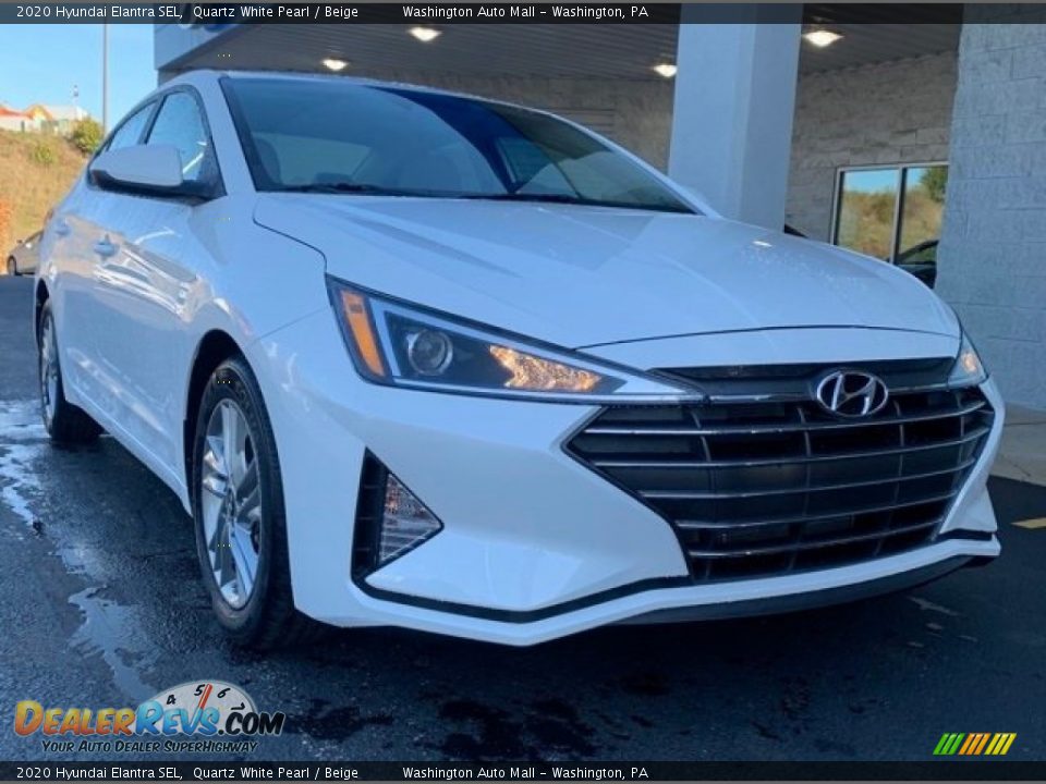 2020 Hyundai Elantra SEL Quartz White Pearl / Beige Photo #1
