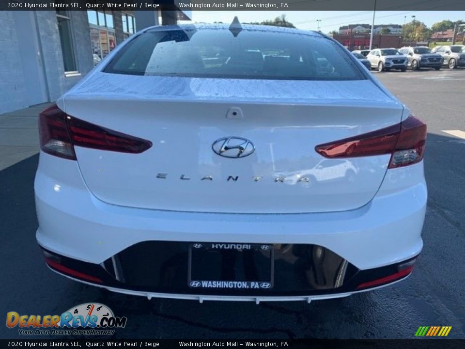 2020 Hyundai Elantra SEL Quartz White Pearl / Beige Photo #5