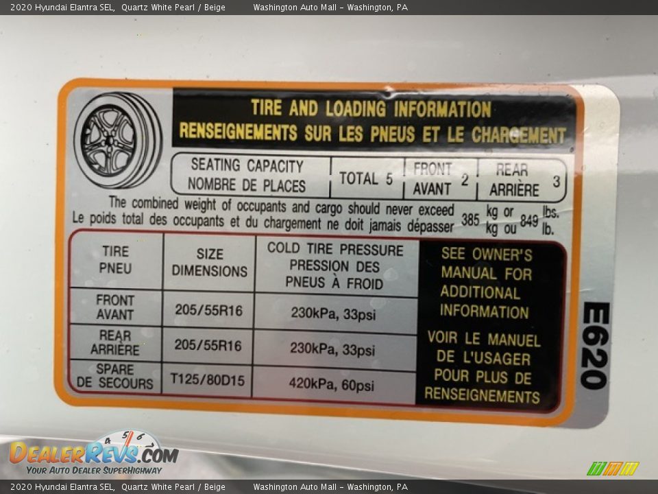 2020 Hyundai Elantra SEL Quartz White Pearl / Beige Photo #9