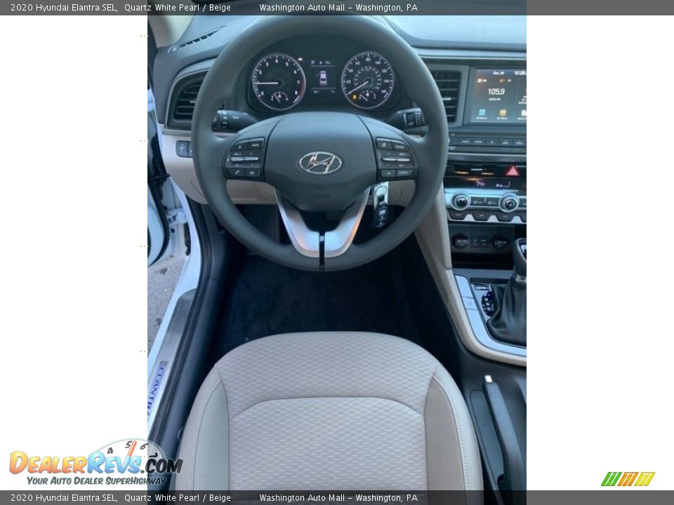 2020 Hyundai Elantra SEL Quartz White Pearl / Beige Photo #14
