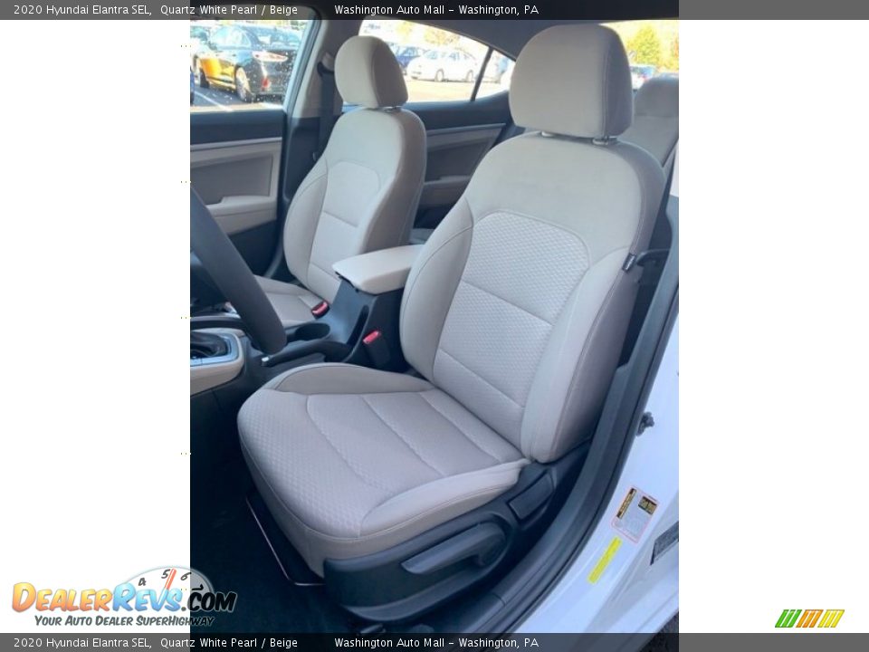 2020 Hyundai Elantra SEL Quartz White Pearl / Beige Photo #15