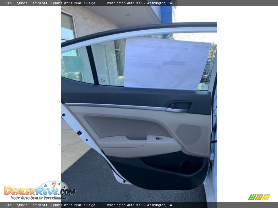 2020 Hyundai Elantra SEL Quartz White Pearl / Beige Photo #17