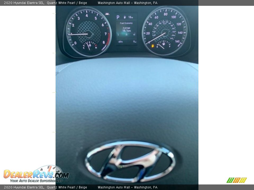 2020 Hyundai Elantra SEL Quartz White Pearl / Beige Photo #29