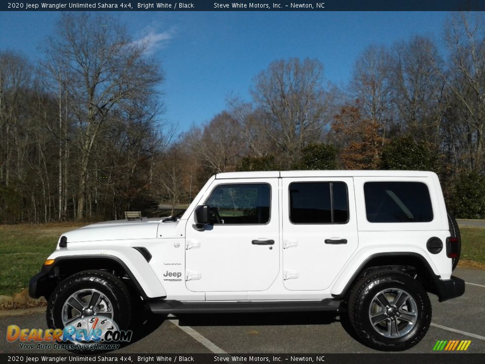 2020 Jeep Wrangler Unlimited Sahara 4x4 Bright White / Black Photo #1