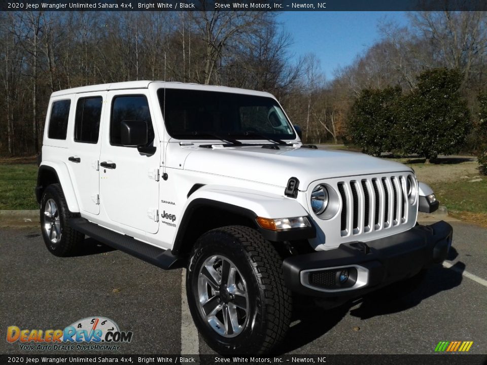 2020 Jeep Wrangler Unlimited Sahara 4x4 Bright White / Black Photo #4