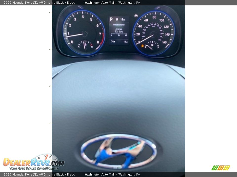 2020 Hyundai Kona SEL AWD Ultra Black / Black Photo #32