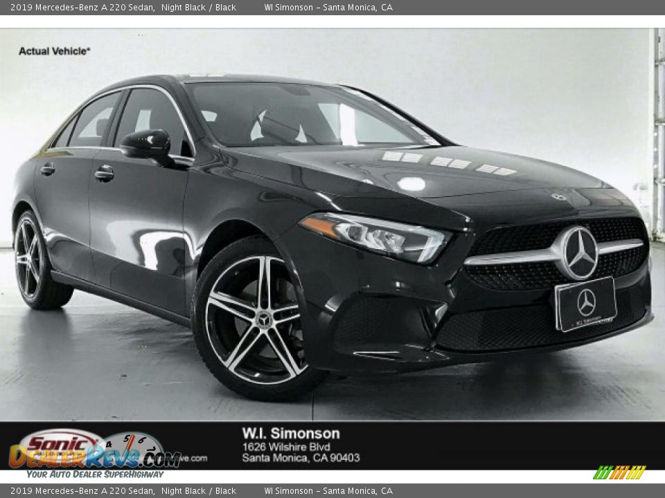 2019 Mercedes-Benz A 220 Sedan Night Black / Black Photo #1