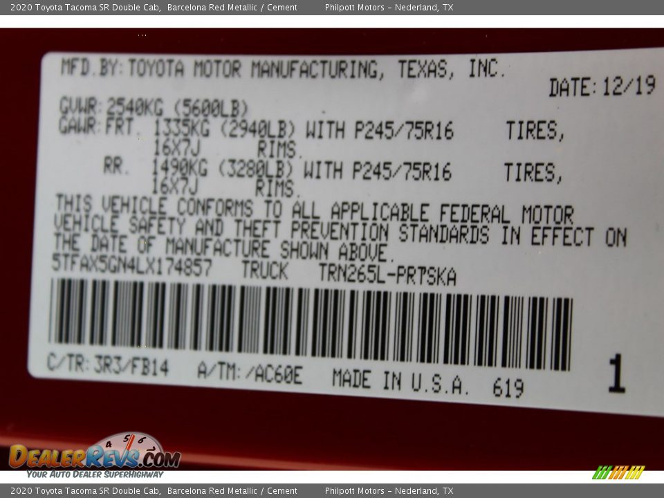 2020 Toyota Tacoma SR Double Cab Barcelona Red Metallic / Cement Photo #25