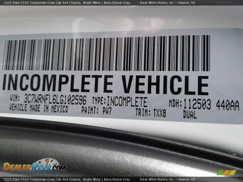 2020 Ram 5500 Tradesman Crew Cab 4x4 Chassis Bright White / Black/Diesel Gray Photo #27