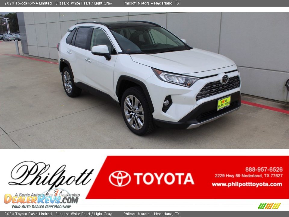 2020 Toyota RAV4 Limited Blizzard White Pearl / Light Gray Photo #1