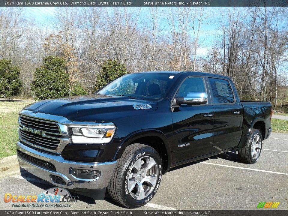 2020 Ram 1500 Laramie Crew Cab Diamond Black Crystal Pearl / Black Photo #2