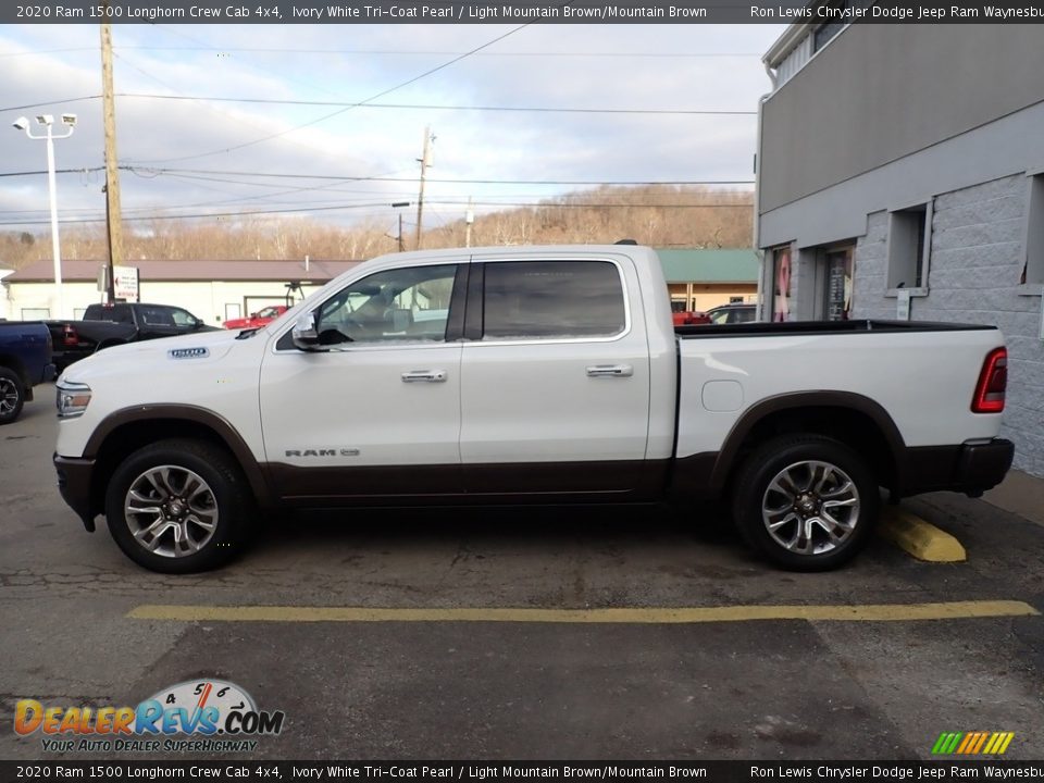 Ivory White Tri-Coat Pearl 2020 Ram 1500 Longhorn Crew Cab 4x4 Photo #2