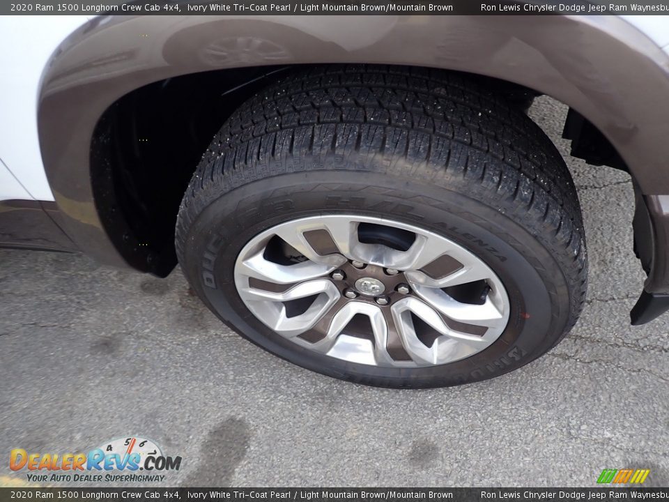 2020 Ram 1500 Longhorn Crew Cab 4x4 Ivory White Tri-Coat Pearl / Light Mountain Brown/Mountain Brown Photo #7