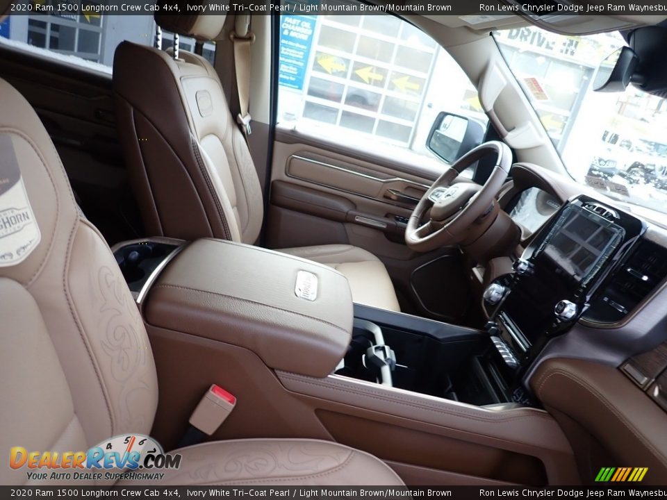 2020 Ram 1500 Longhorn Crew Cab 4x4 Ivory White Tri-Coat Pearl / Light Mountain Brown/Mountain Brown Photo #8