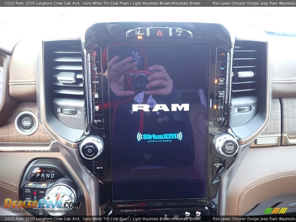 2020 Ram 1500 Longhorn Crew Cab 4x4 Ivory White Tri-Coat Pearl / Light Mountain Brown/Mountain Brown Photo #13