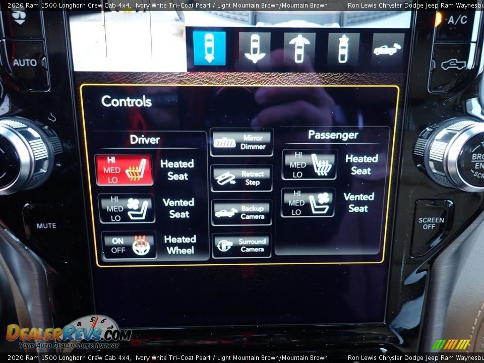 2020 Ram 1500 Longhorn Crew Cab 4x4 Ivory White Tri-Coat Pearl / Light Mountain Brown/Mountain Brown Photo #15