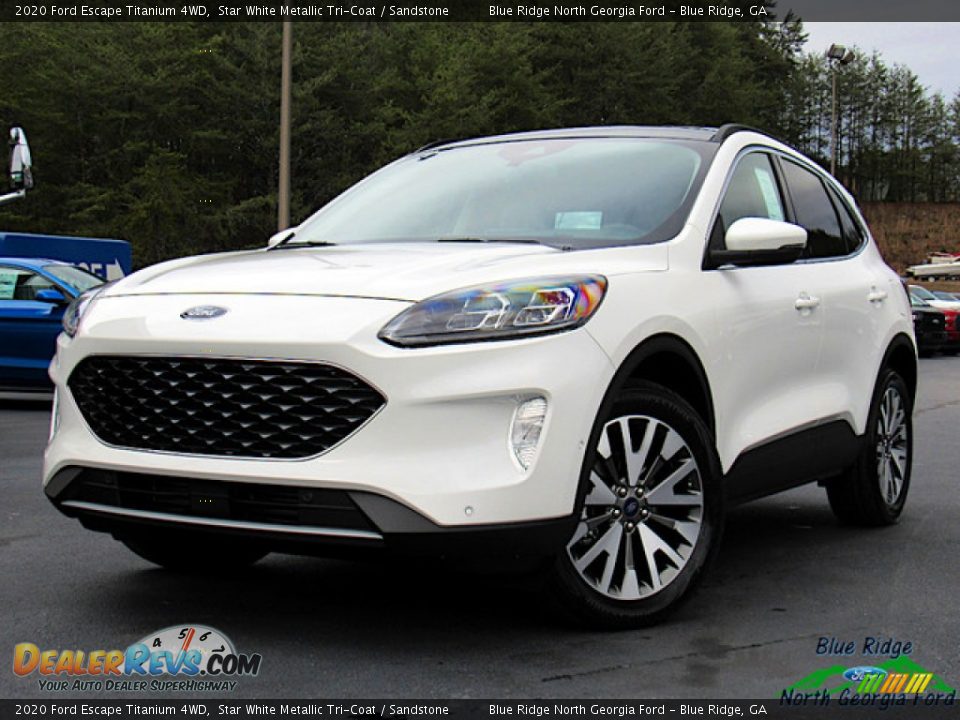 2020 Ford Escape Titanium 4WD Star White Metallic Tri-Coat / Sandstone Photo #1