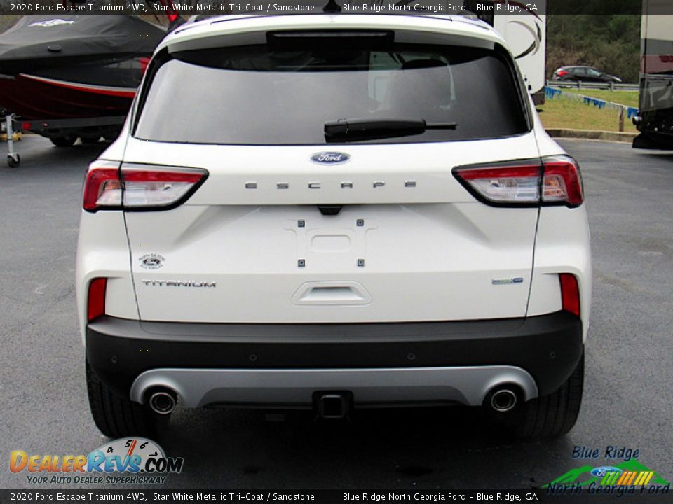 2020 Ford Escape Titanium 4WD Star White Metallic Tri-Coat / Sandstone Photo #4