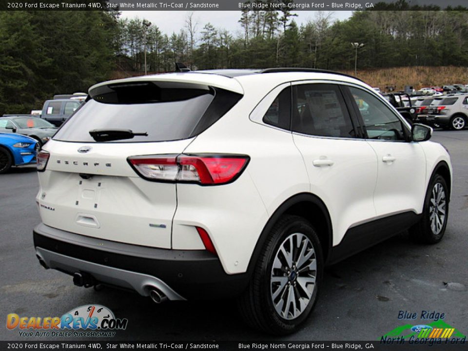 2020 Ford Escape Titanium 4WD Star White Metallic Tri-Coat / Sandstone Photo #5