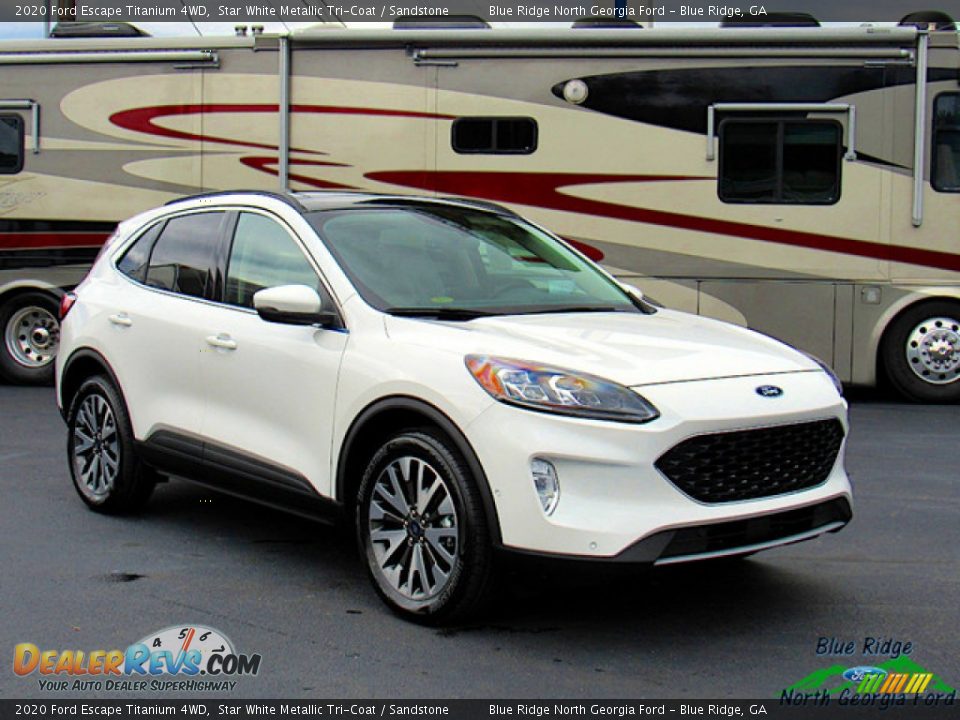 2020 Ford Escape Titanium 4WD Star White Metallic Tri-Coat / Sandstone Photo #7