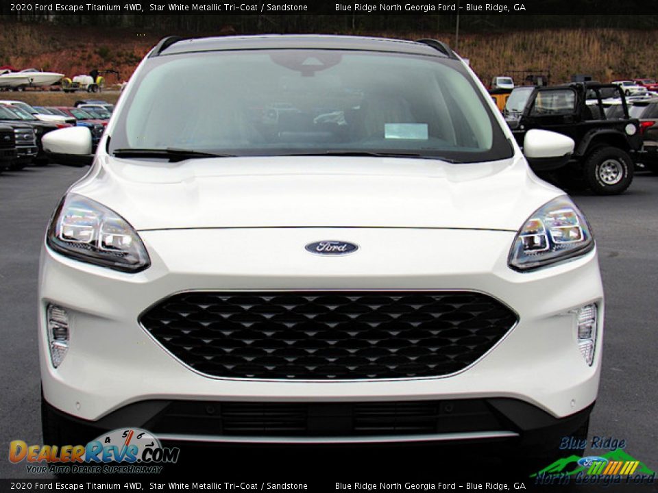 2020 Ford Escape Titanium 4WD Star White Metallic Tri-Coat / Sandstone Photo #8