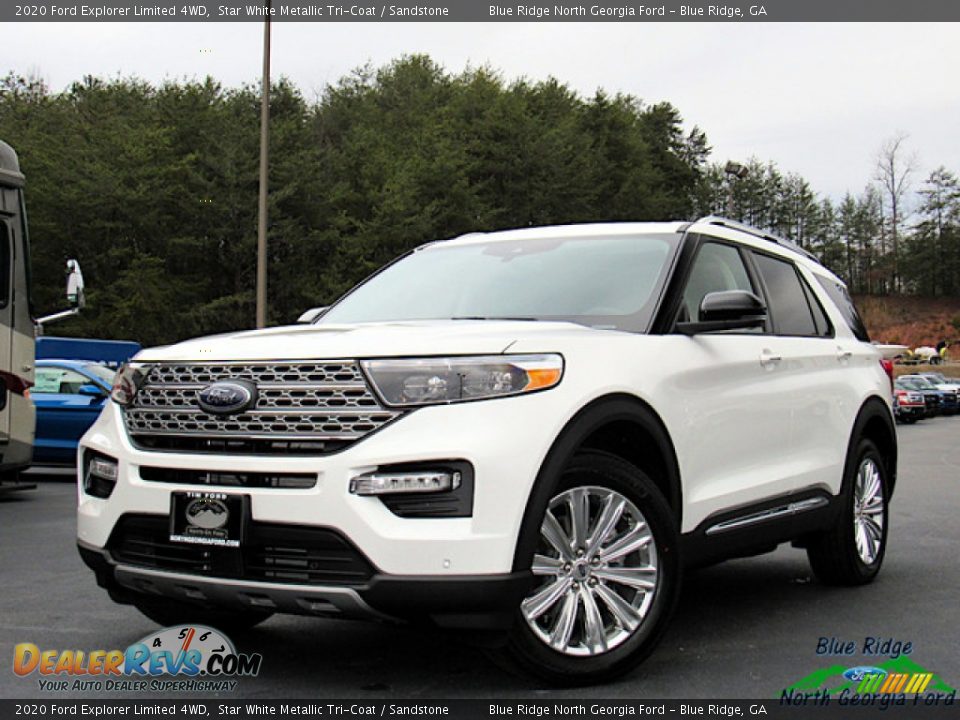 2020 Ford Explorer Limited 4WD Star White Metallic Tri-Coat / Sandstone Photo #1