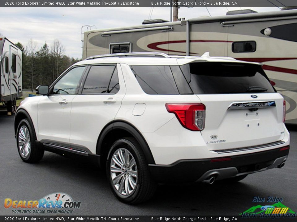 2020 Ford Explorer Limited 4WD Star White Metallic Tri-Coat / Sandstone Photo #3