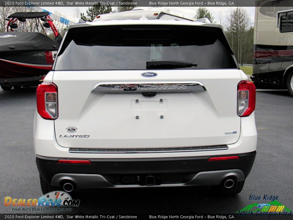 2020 Ford Explorer Limited 4WD Star White Metallic Tri-Coat / Sandstone Photo #4