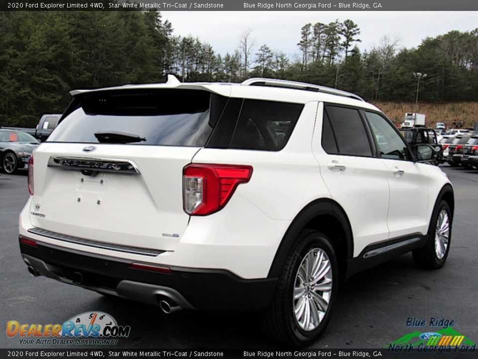 2020 Ford Explorer Limited 4WD Star White Metallic Tri-Coat / Sandstone Photo #5