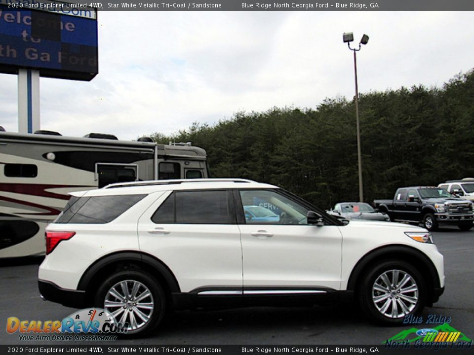 2020 Ford Explorer Limited 4WD Star White Metallic Tri-Coat / Sandstone Photo #6