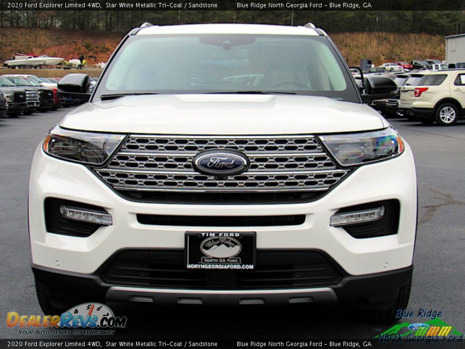 2020 Ford Explorer Limited 4WD Star White Metallic Tri-Coat / Sandstone Photo #8