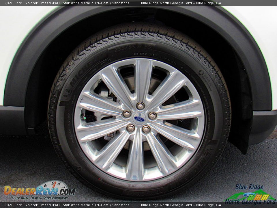 2020 Ford Explorer Limited 4WD Star White Metallic Tri-Coat / Sandstone Photo #9