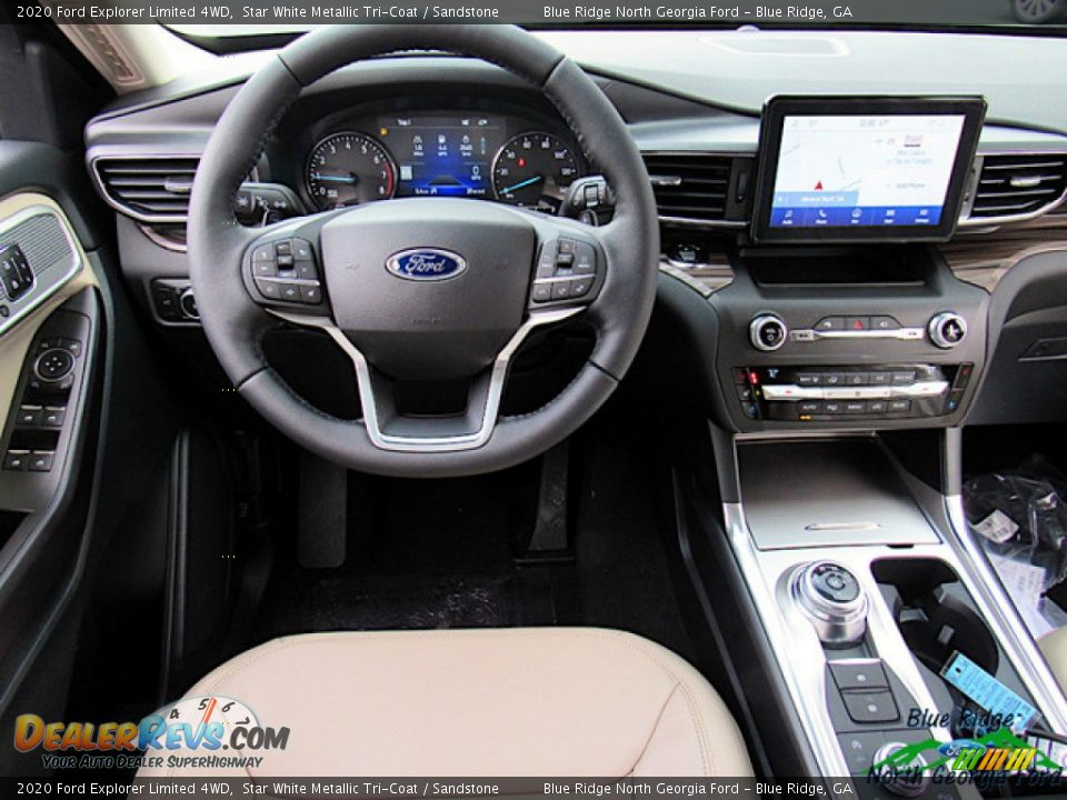 2020 Ford Explorer Limited 4WD Star White Metallic Tri-Coat / Sandstone Photo #16