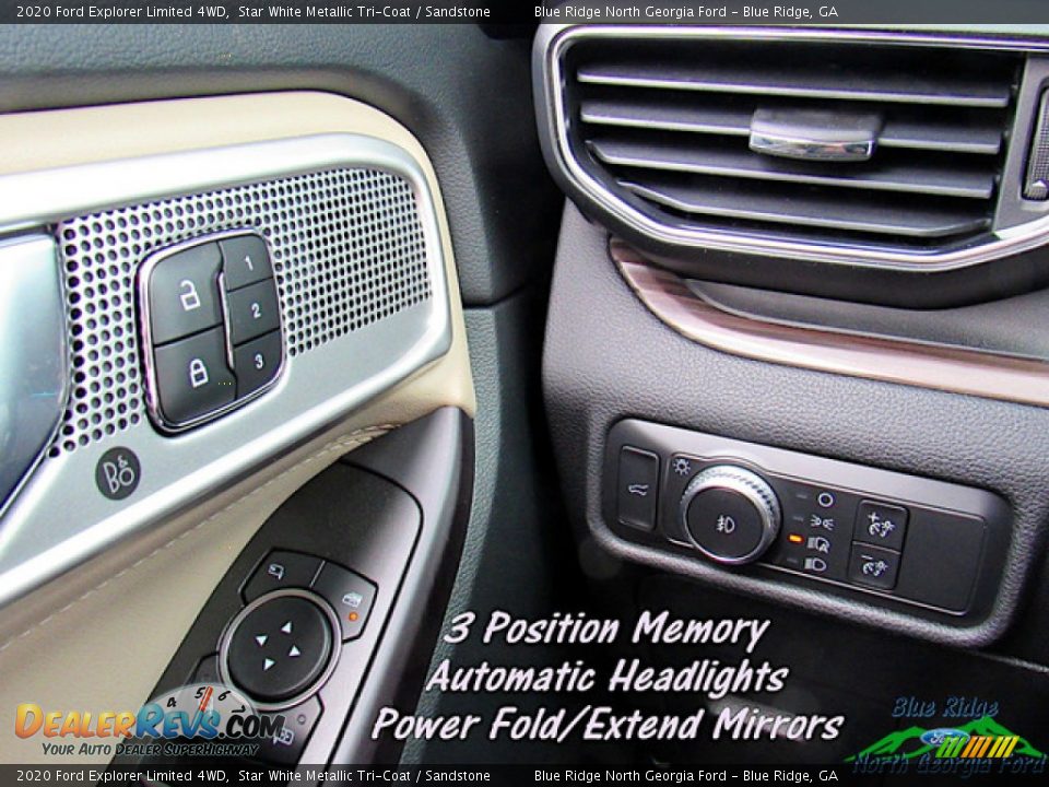 2020 Ford Explorer Limited 4WD Star White Metallic Tri-Coat / Sandstone Photo #25