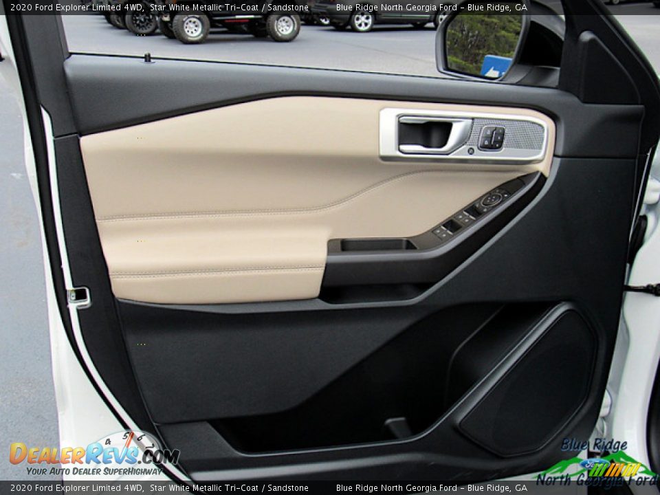 2020 Ford Explorer Limited 4WD Star White Metallic Tri-Coat / Sandstone Photo #28