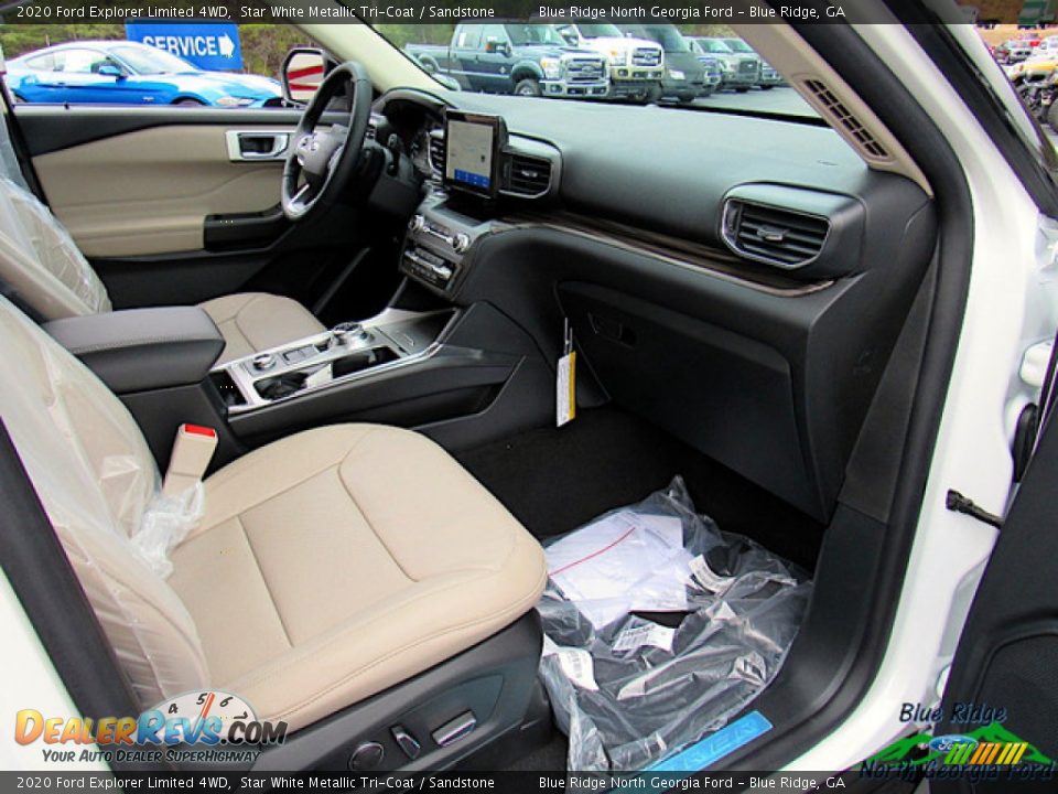 2020 Ford Explorer Limited 4WD Star White Metallic Tri-Coat / Sandstone Photo #30