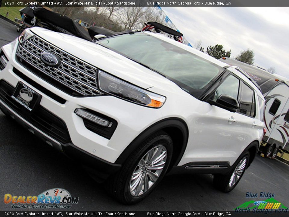 2020 Ford Explorer Limited 4WD Star White Metallic Tri-Coat / Sandstone Photo #32