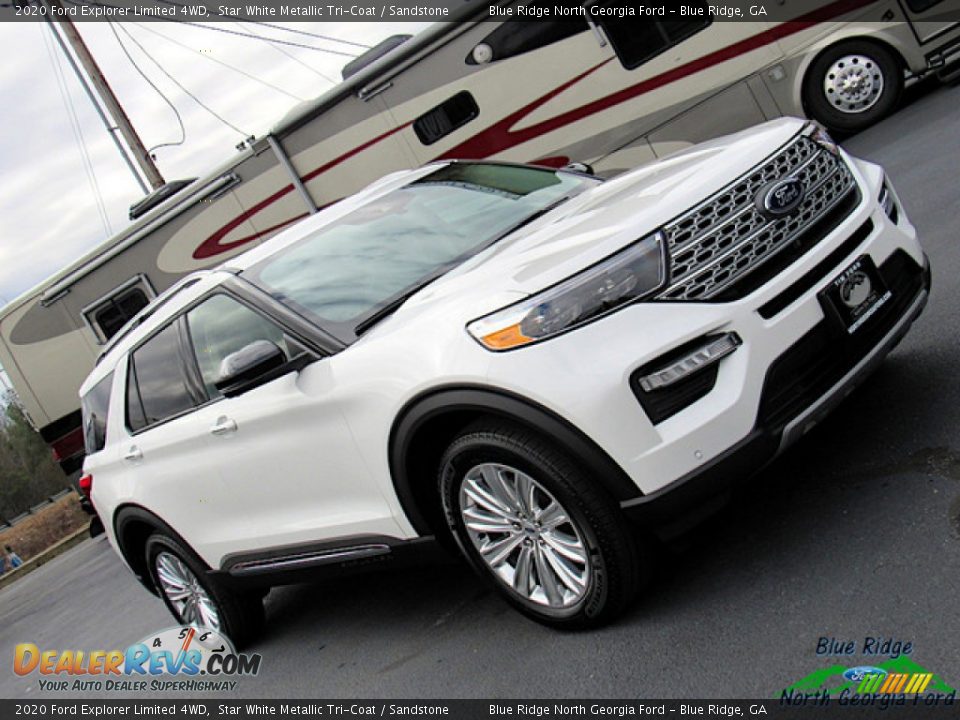 2020 Ford Explorer Limited 4WD Star White Metallic Tri-Coat / Sandstone Photo #33