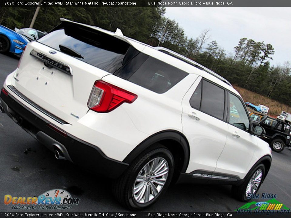 2020 Ford Explorer Limited 4WD Star White Metallic Tri-Coat / Sandstone Photo #34