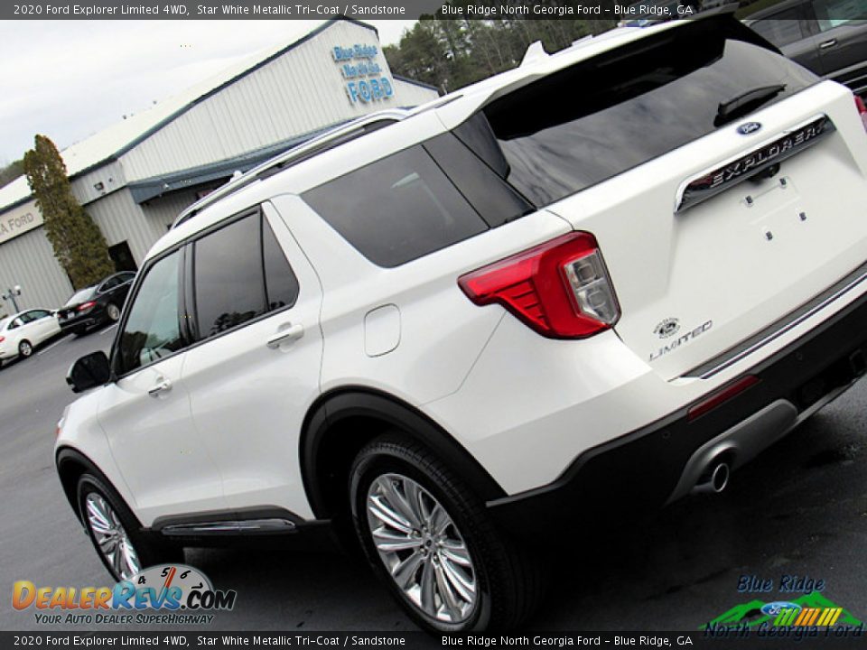 2020 Ford Explorer Limited 4WD Star White Metallic Tri-Coat / Sandstone Photo #35