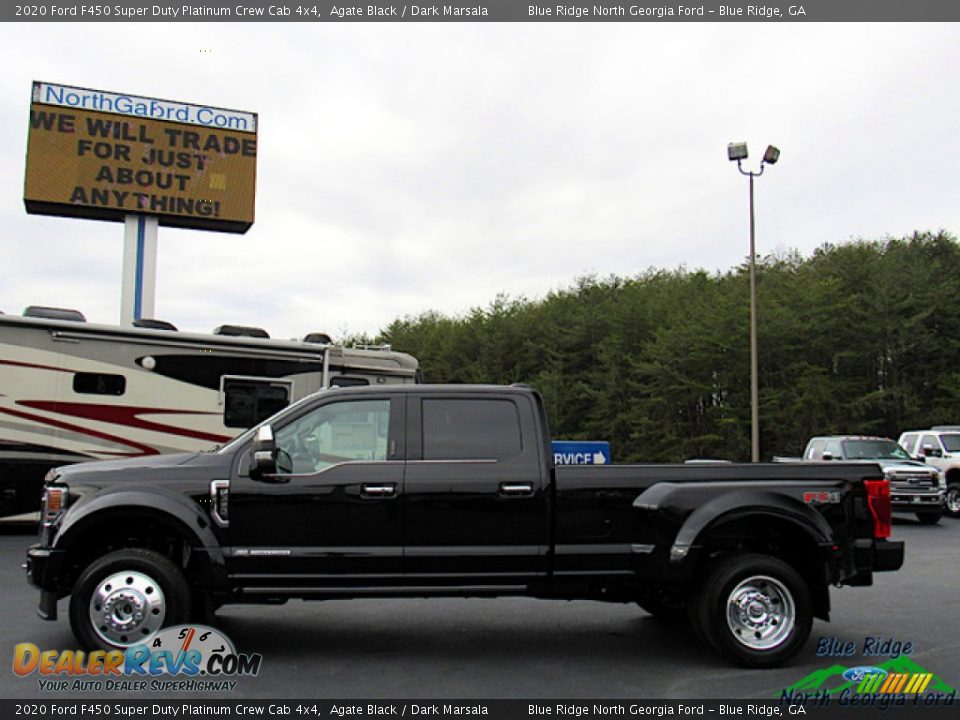 2020 Ford F450 Super Duty Platinum Crew Cab 4x4 Agate Black / Dark Marsala Photo #2